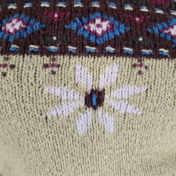 Planet Earth Sweaters Women's Medium Knit Sweater Hand Loomed Peru 100% Cotton - Picture 2 of 10